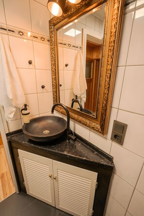 Dusche, Haartrockner, Handtücher