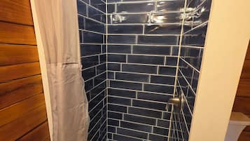 Shower, towels, toilet paper