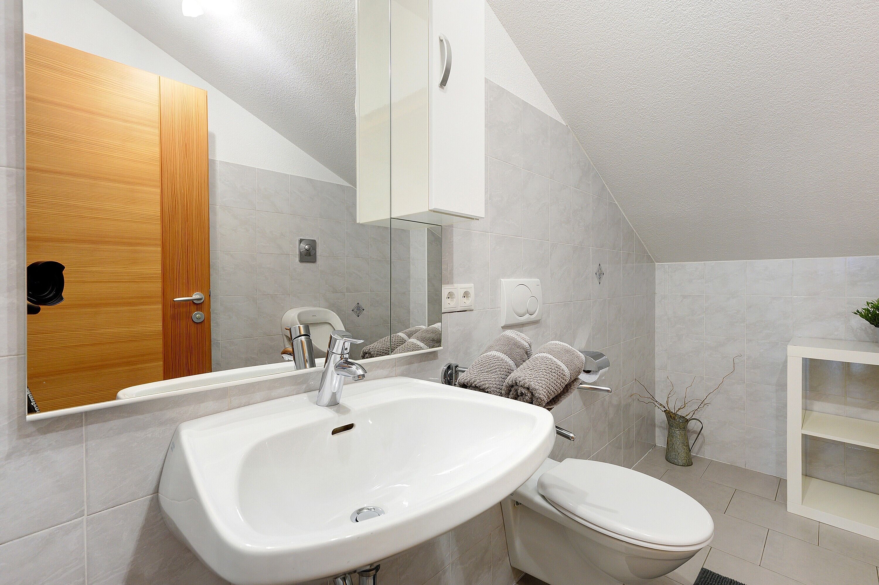 Dusche, Haartrockner, Handtücher