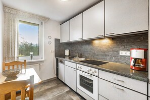 Fridge, oven, stovetop, dishwasher