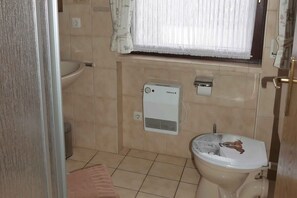 Dusche, Haartrockner, Handtücher