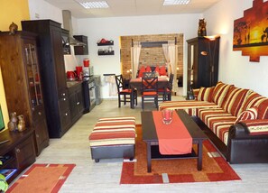 TV, DVD player, stereo