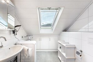 Ducha, secador de pelo y toallas