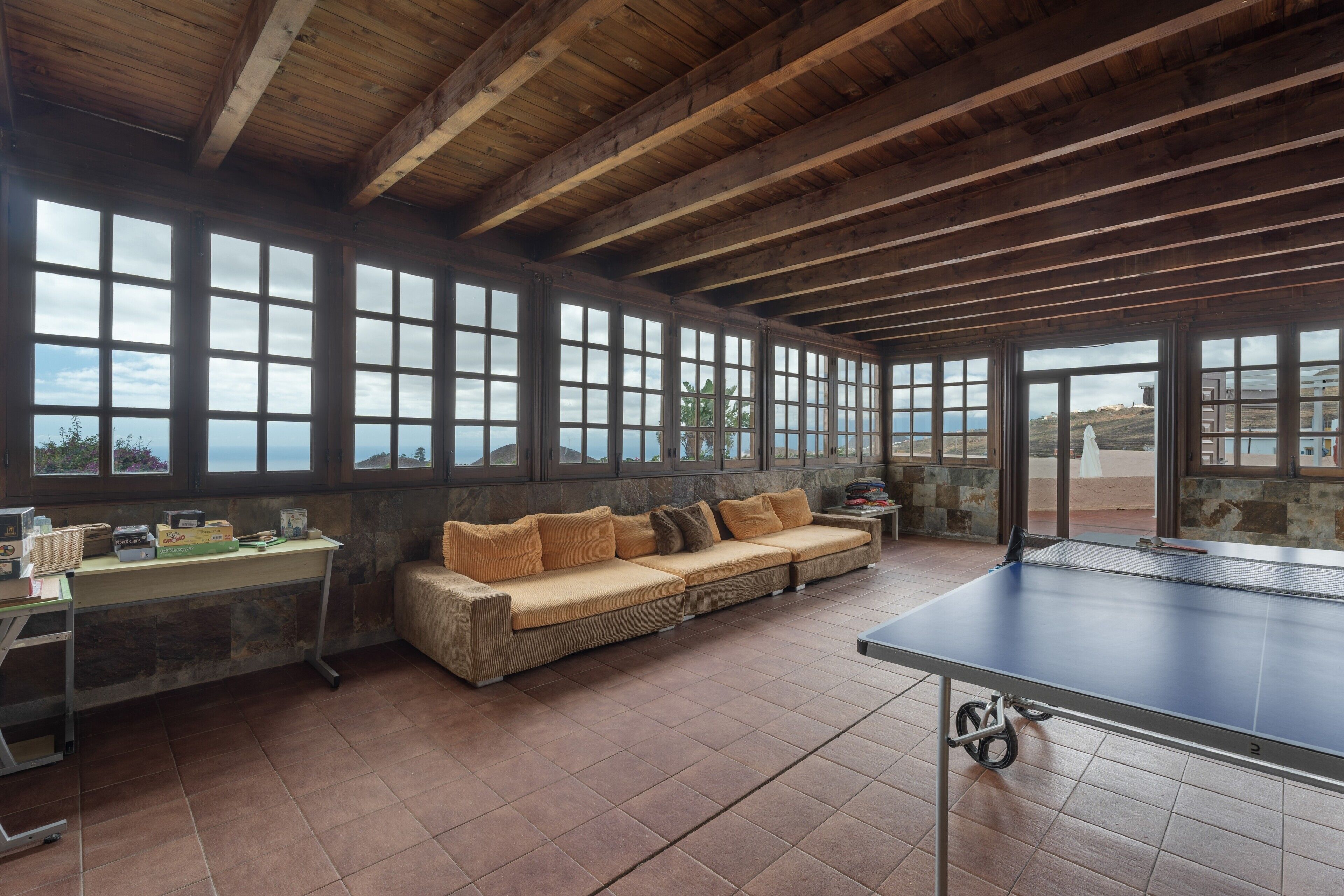 TV, fireplace, ping pong