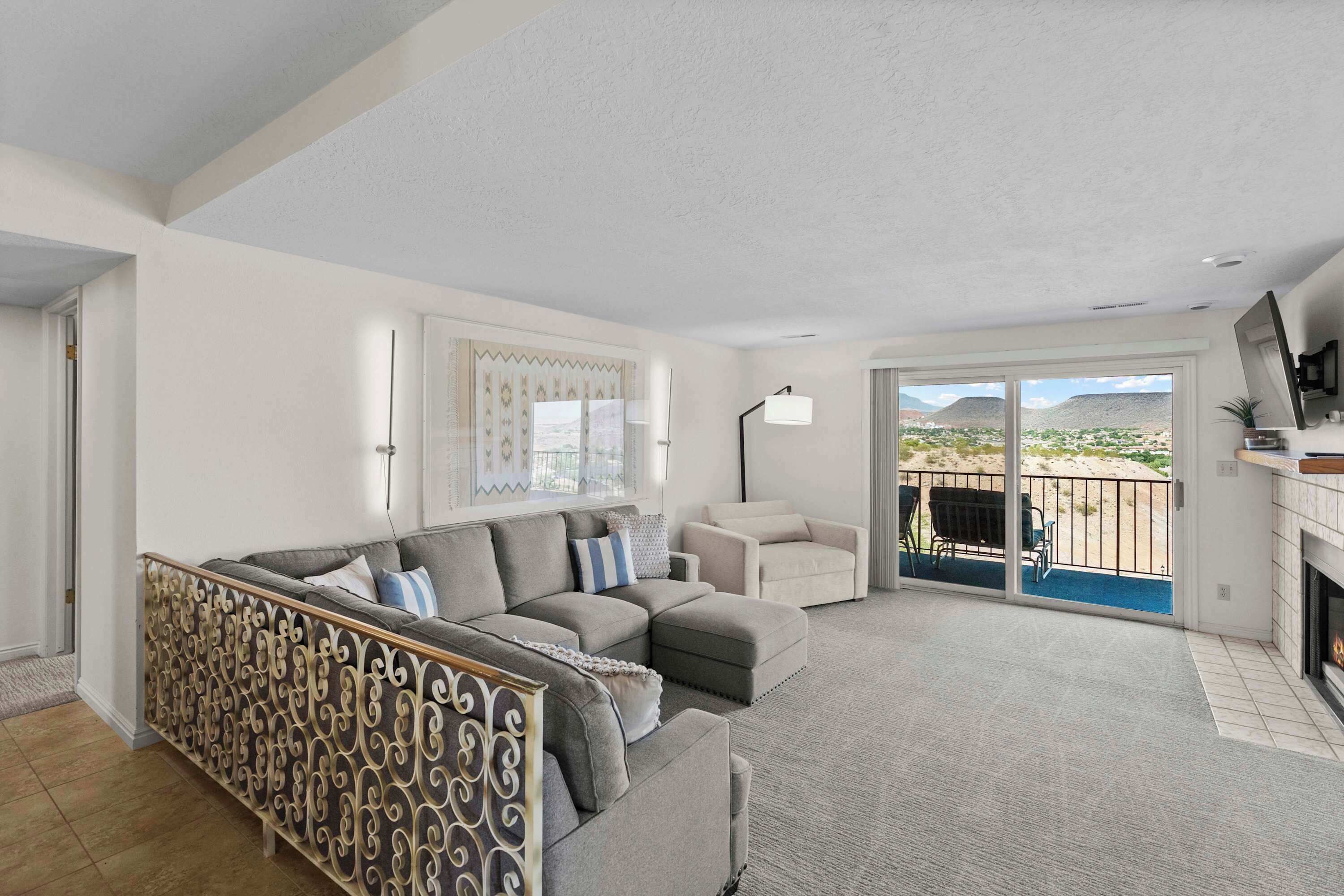 Condo, Multiple Beds, Balcony, Mountain View (Cozy Condo) | Living area | 42-inch flat-screen TV with digital channels, fireplace