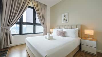 4 slaapkamers, een strijkplank/strijkijzer, wifi, beddengoed