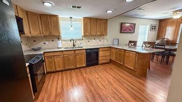 Microwave, oven, stovetop, dishwasher