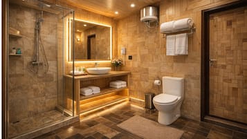 Free toiletries, hair dryer, slippers, towels