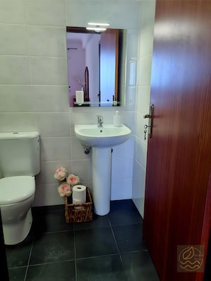 Dusche, Haartrockner, Handtücher