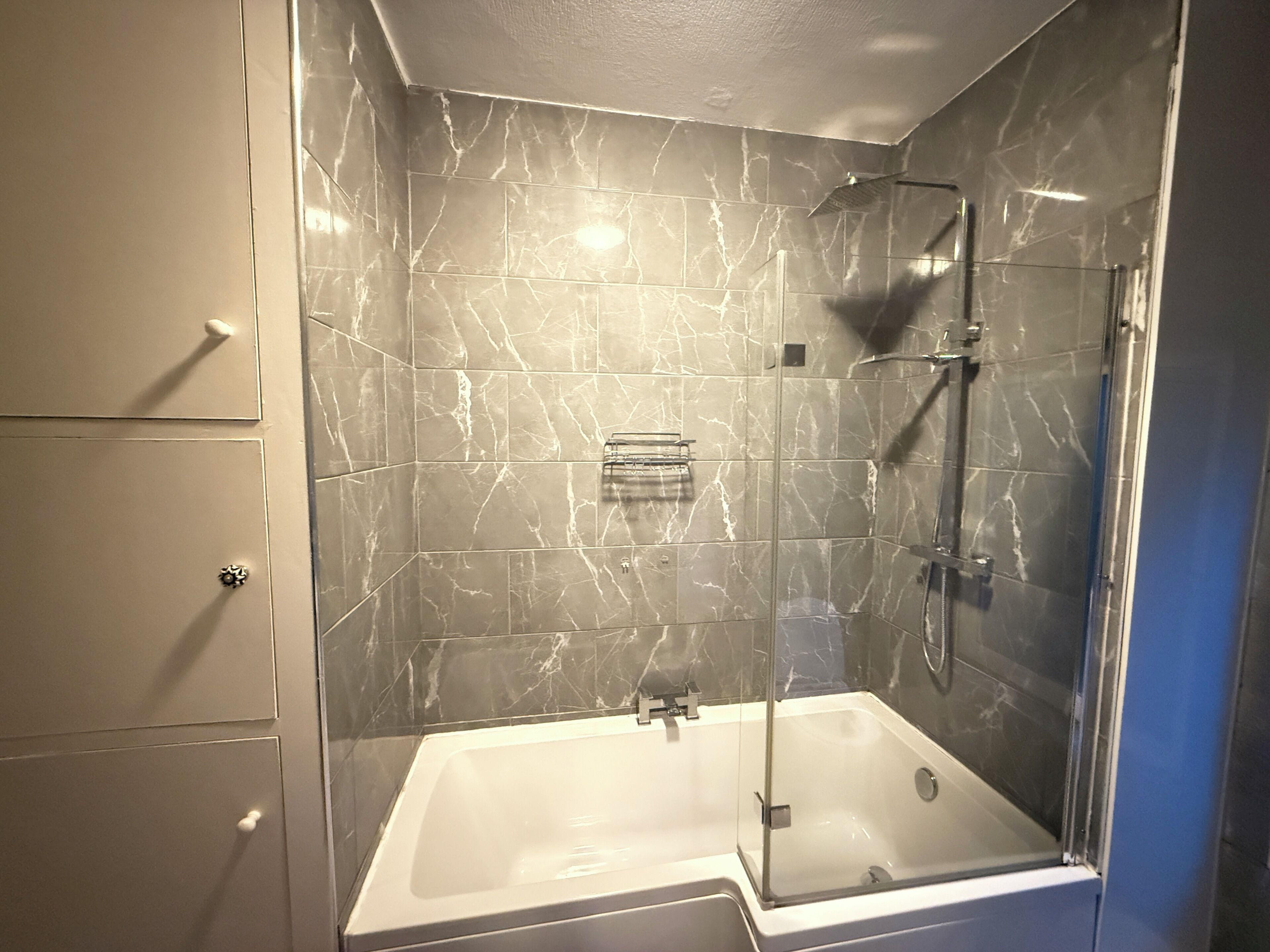 Hair dryer, towels, toilet paper