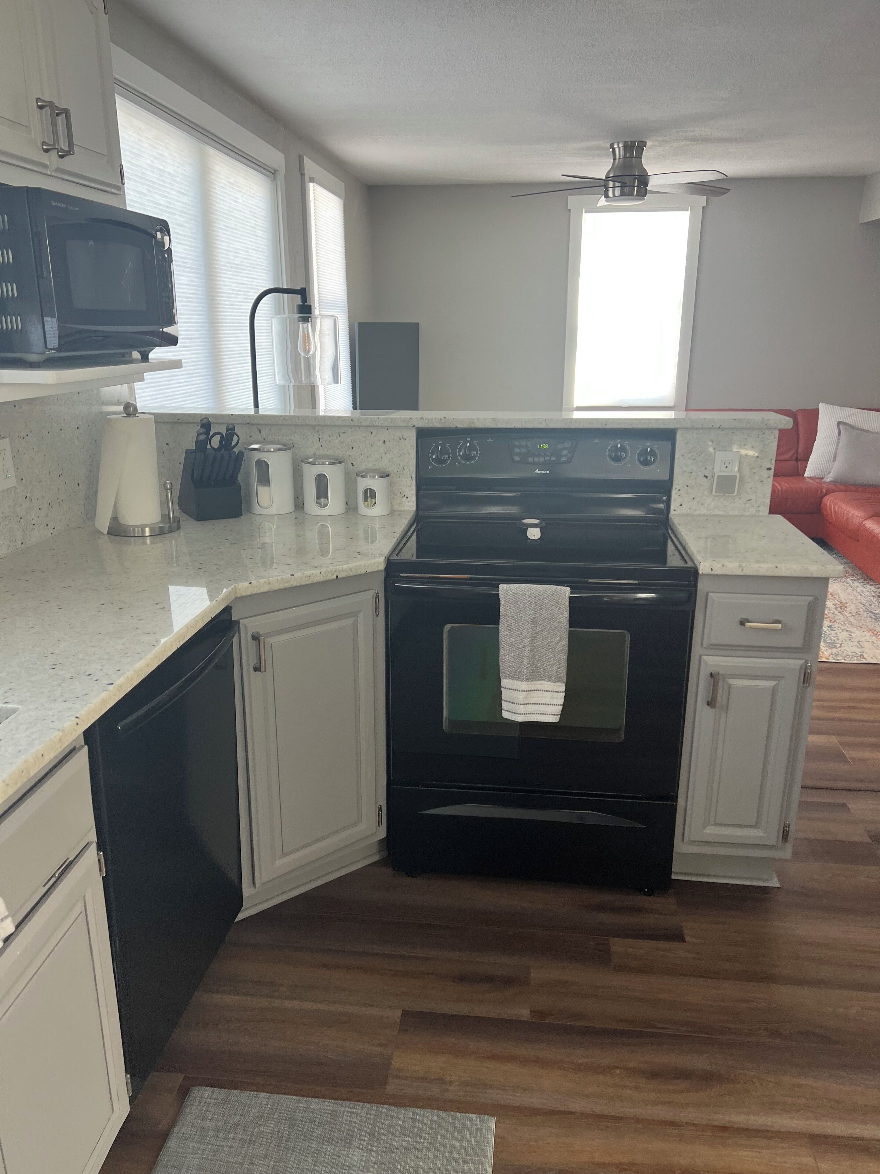 Microwave, oven, stovetop, dishwasher