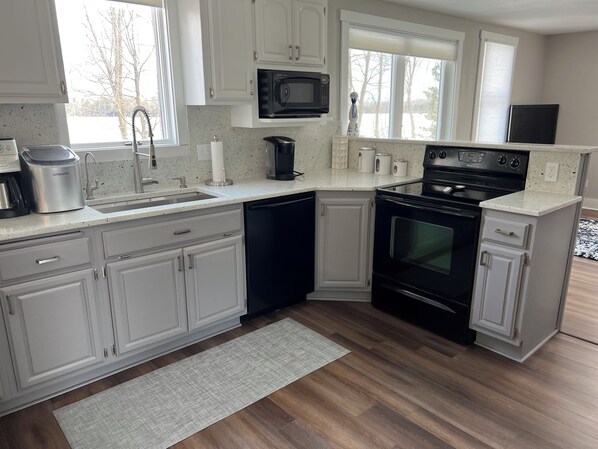 Microwave, oven, stovetop, dishwasher