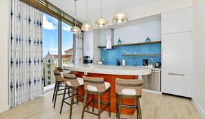 Fridge, stovetop, dishwasher, coffee/tea maker - Margaritaville Waterpark Three Bedroom Residence with Kitchen and Balcony. (Nassau)