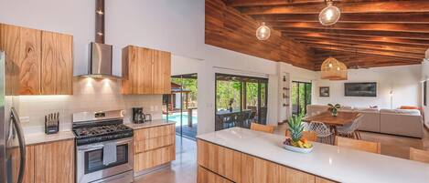 Kühlschrank, Mikrowelle, Ofen, Herdplatte