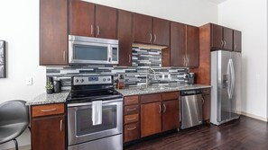 Fridge, dining tables
