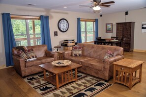 Smart TV, fireplace, video games, books