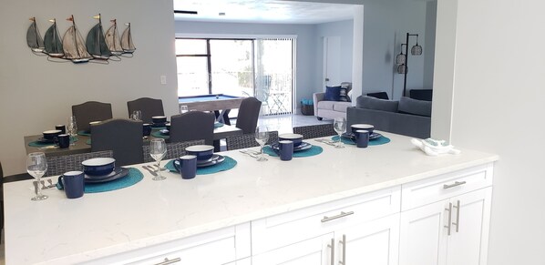 Dining - Cozy, bright, and spaciuos WF home with pool, dock, pool table & more. (Cape Coral)