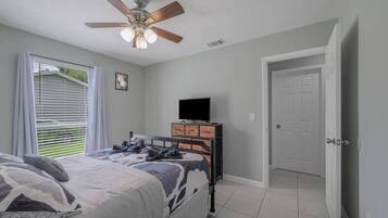 2 bedrooms, in-room safe, iron/ironing board, WiFi