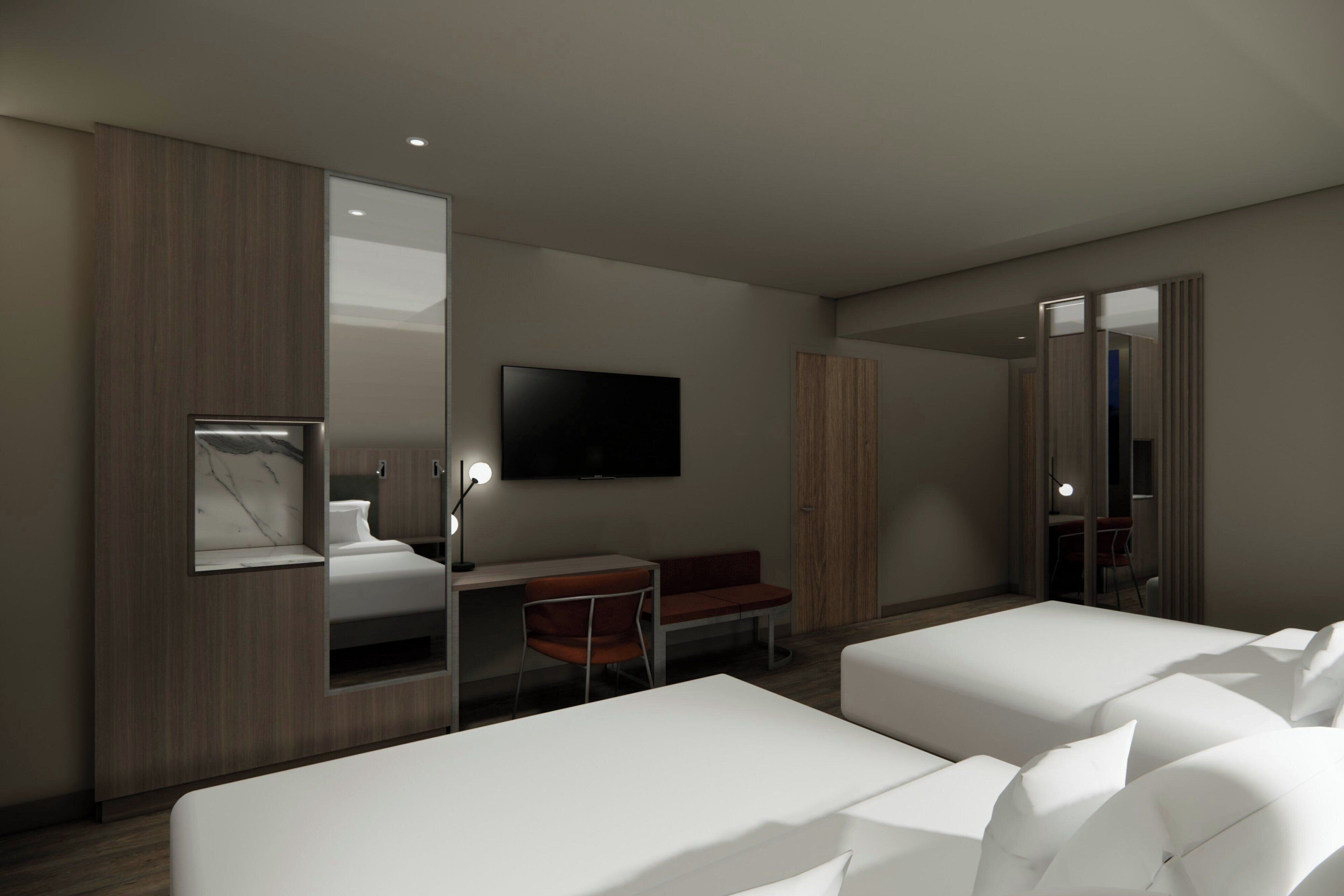 ห้องสแตนดาร์ด, เตียงควีนไซส์ 2 เตียง | เครื่องนอนป้องกันสารก่อภูมิแพ้, มินิบาร์, ตู้นิรภัยในห้องพัก, โต๊ะทำงาน