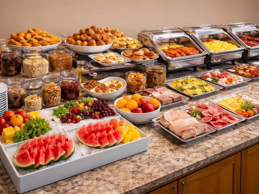 Daily buffet breakfast for a fee