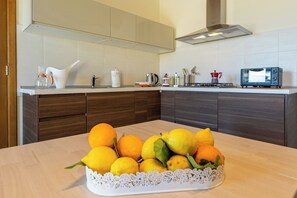 Kühlschrank, Mikrowelle, Herdplatte, Wasserkocher mit Kaffee-/Teezubehör