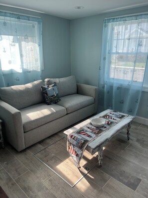 Living area - Charming ocean view cottage with AC in Fairhaven - 2 bedrooms available (Fairhaven)