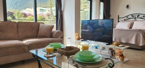 Smart TV, books, stereo