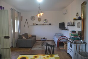 Televisión y chimenea