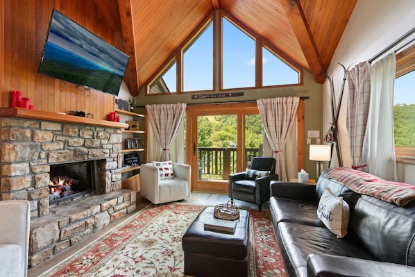 Televisión, chimenea