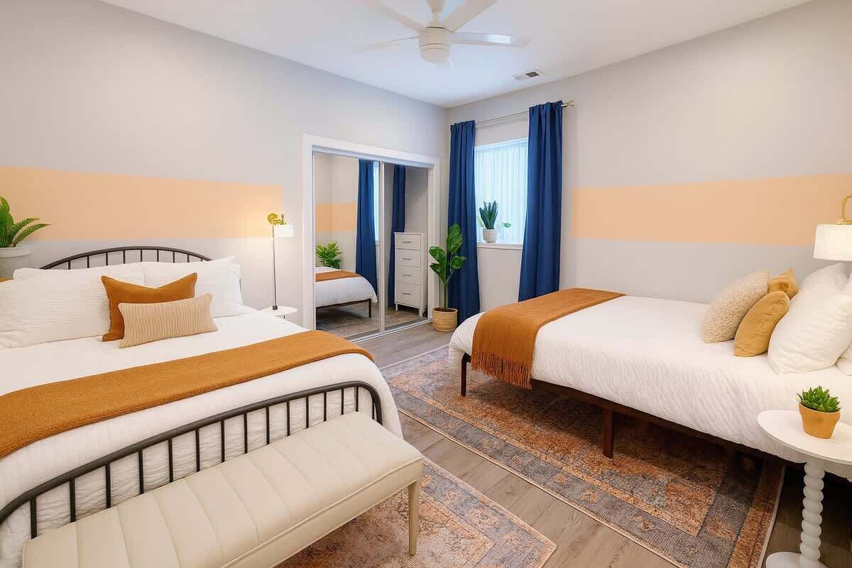 2 bedrooms, iron/ironing board, WiFi, bed sheets