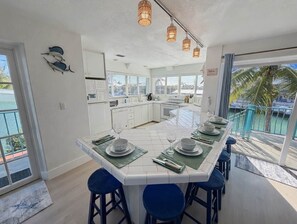 Fridge, microwave, oven, stovetop - Waterfront Paradise: Dock, Pool & Beach at Cabana Club (Key Colony Beach)
