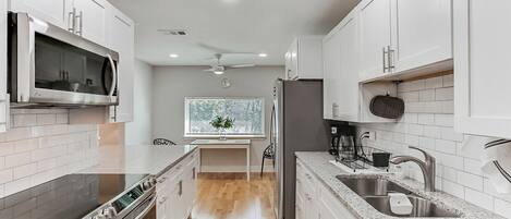 Microwave, oven, stovetop, dishwasher