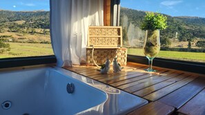 Romantik-hytte - boblebad - bjergudsigt | Privat spabad