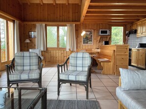 Télévision, cheminée, lecteur de DVD