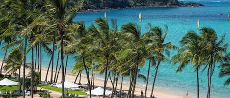 Sun-loungers, beach towels