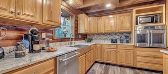 Secluded Log Cabin w/ Hot Tub, Fire Pit, Game Room