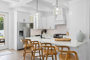 Fridge, microwave, oven, stovetop - Elegant 6BR Beach Home | Heated Pool, Game Room & Steps to Emerald Coast (Miramar Beach)