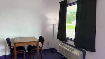 Laptop workspace, free WiFi, bed sheets