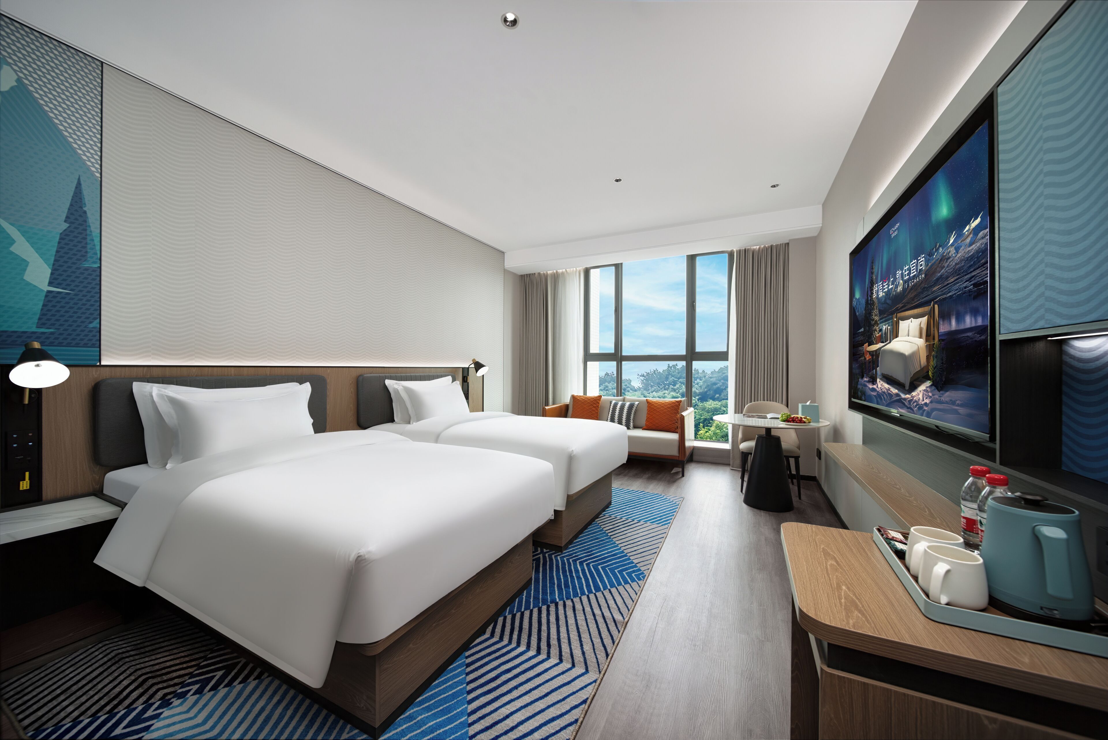 Standard Twin Room, City View | Desk, laptop workspace, blackout curtains, soundproofing