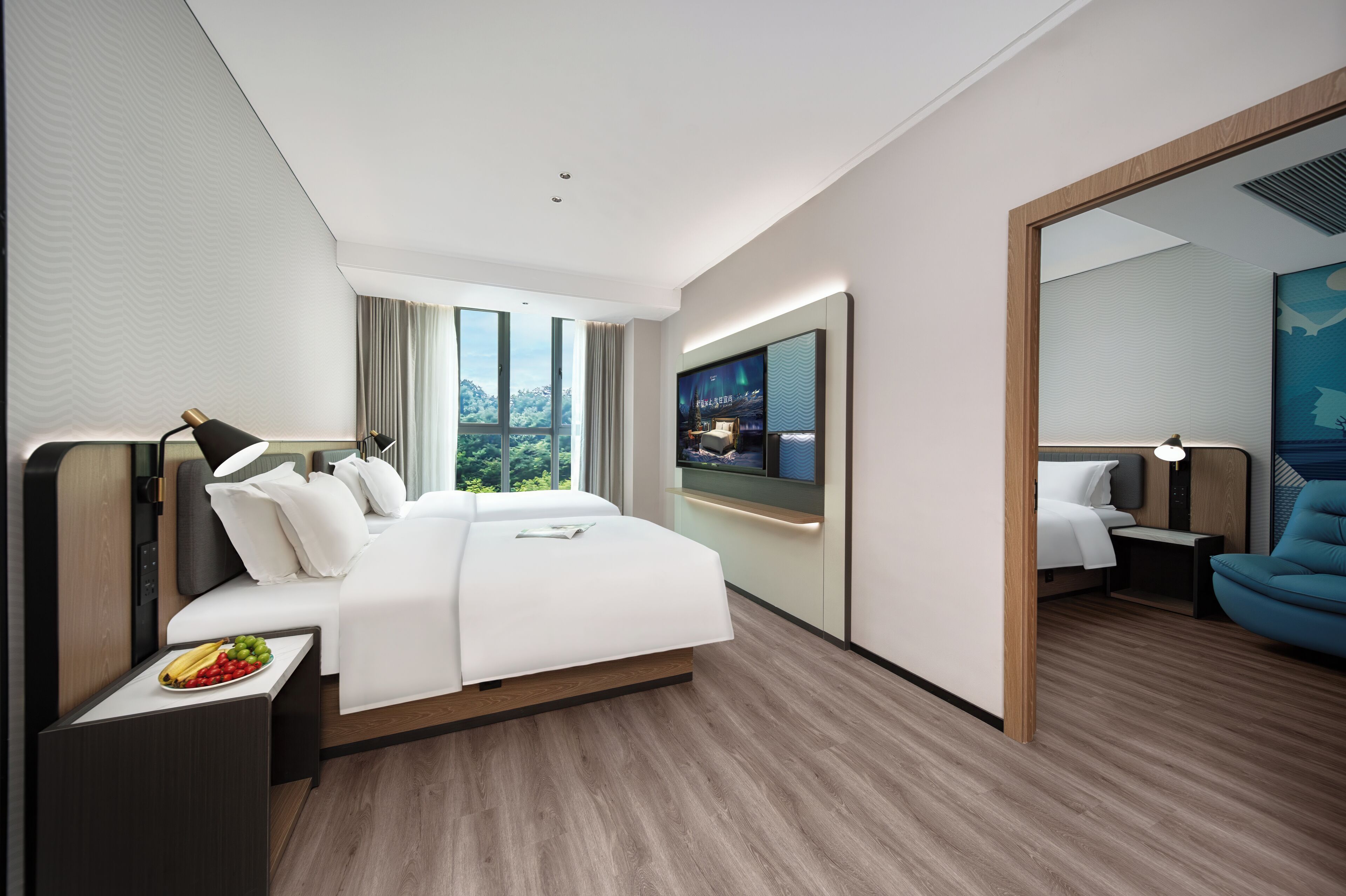 Familien-Dreibettzimmer, Stadtblick | Allergikerbettwaren, Daunenbettdecken, Pillowtop-Betten