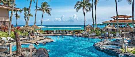 Outdoor pool, a heated pool