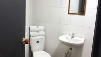 Deluxe Triple Room, City View | Bathroom | Shower, towels, soap, toilet paper