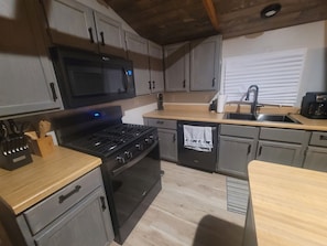 Microwave, oven, stovetop, dishwasher