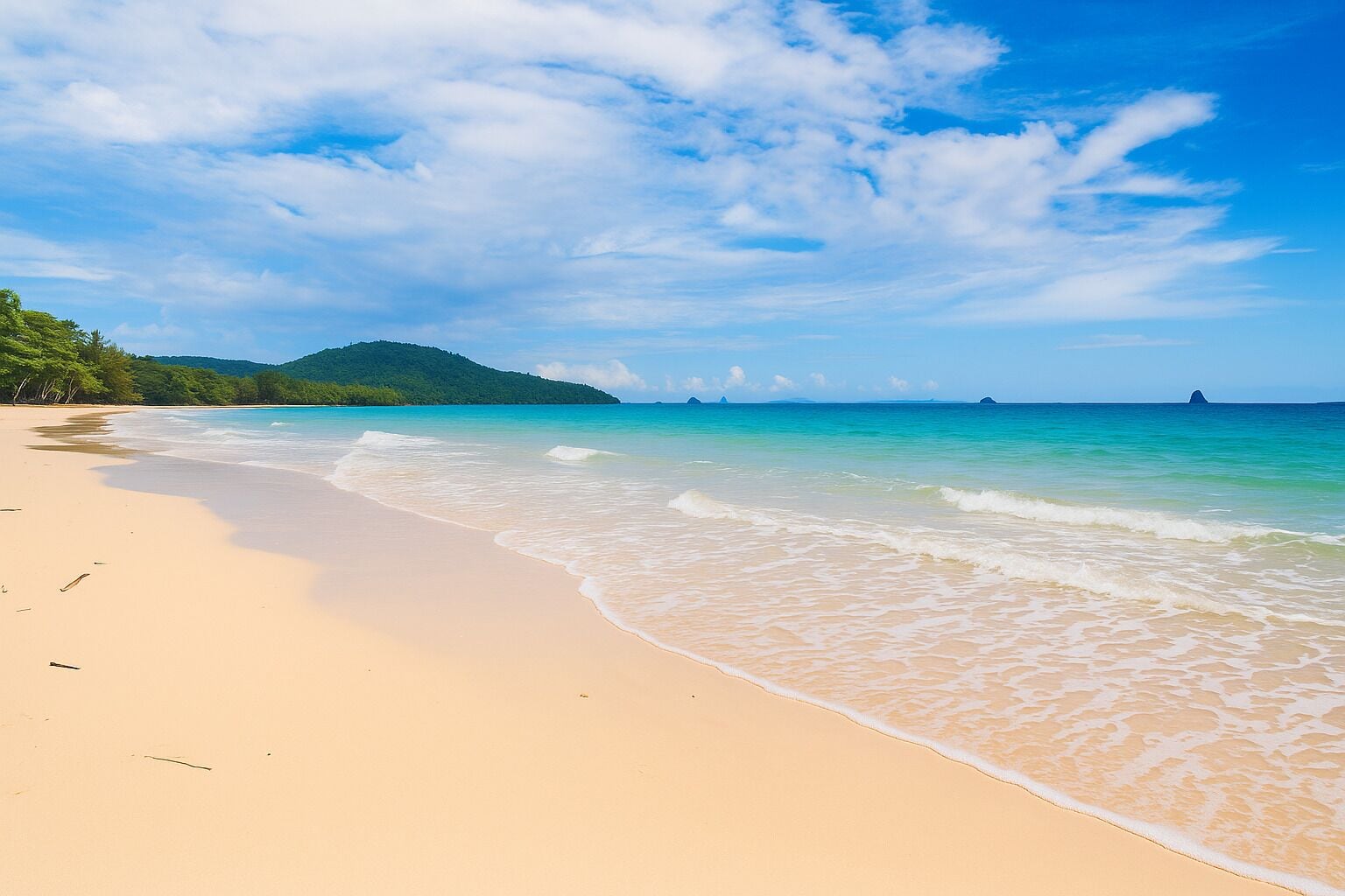 Beach nearby, white sand