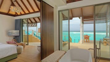 Two Bedroom Water Pool Villa with Slide | Bathroom | Separate tub and shower, hair dryer, towels, soap