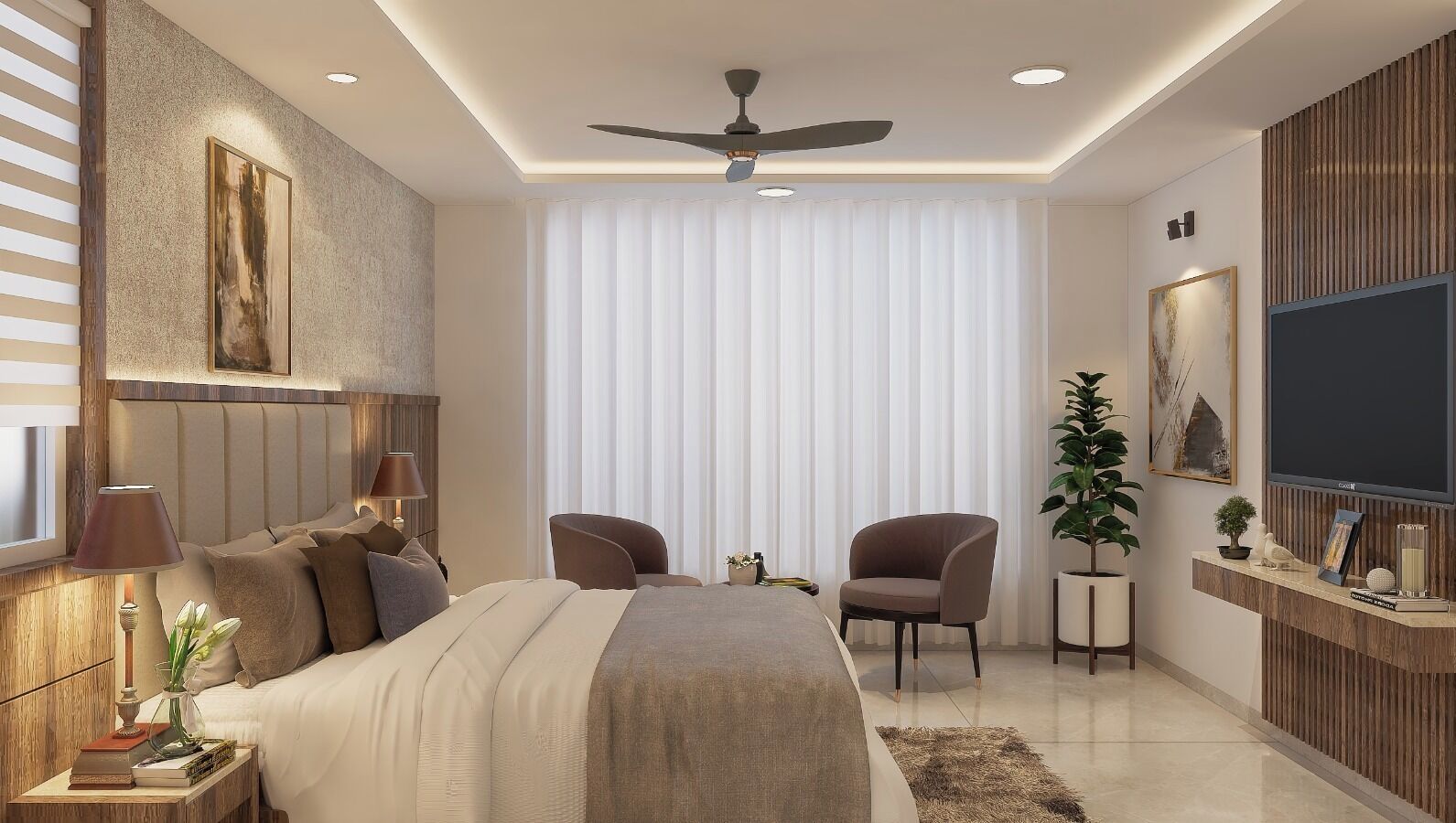 Caja de seguridad en la habitación, escritorio y cortinas blackout 