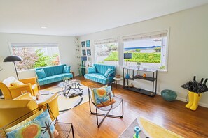 TV, fireplace, DVD player, books