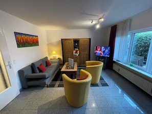 TV, DVD player, stereo