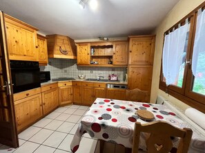 Fridge, microwave, dishwasher