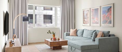 Comfort Apartment, City View | Living area
